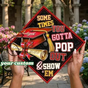 Custom Pop Out & Show Em Graduation Cap Topper, Custom Black Girl Grad Cap, African American Grad 2026, Pop Out Sorority Graduation Gift