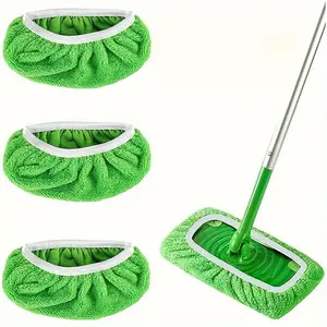 3pcs Reusable Microfiber Mop Pads - Washable, Durable, and Dust-Repellent Flat Floor Mop Cloth for Wet and Dry Cleaning - Easy To Clean, Machine Washable, and Long-Lasting Cleaning Supplies for Home and Office Microfiber Mop Heads