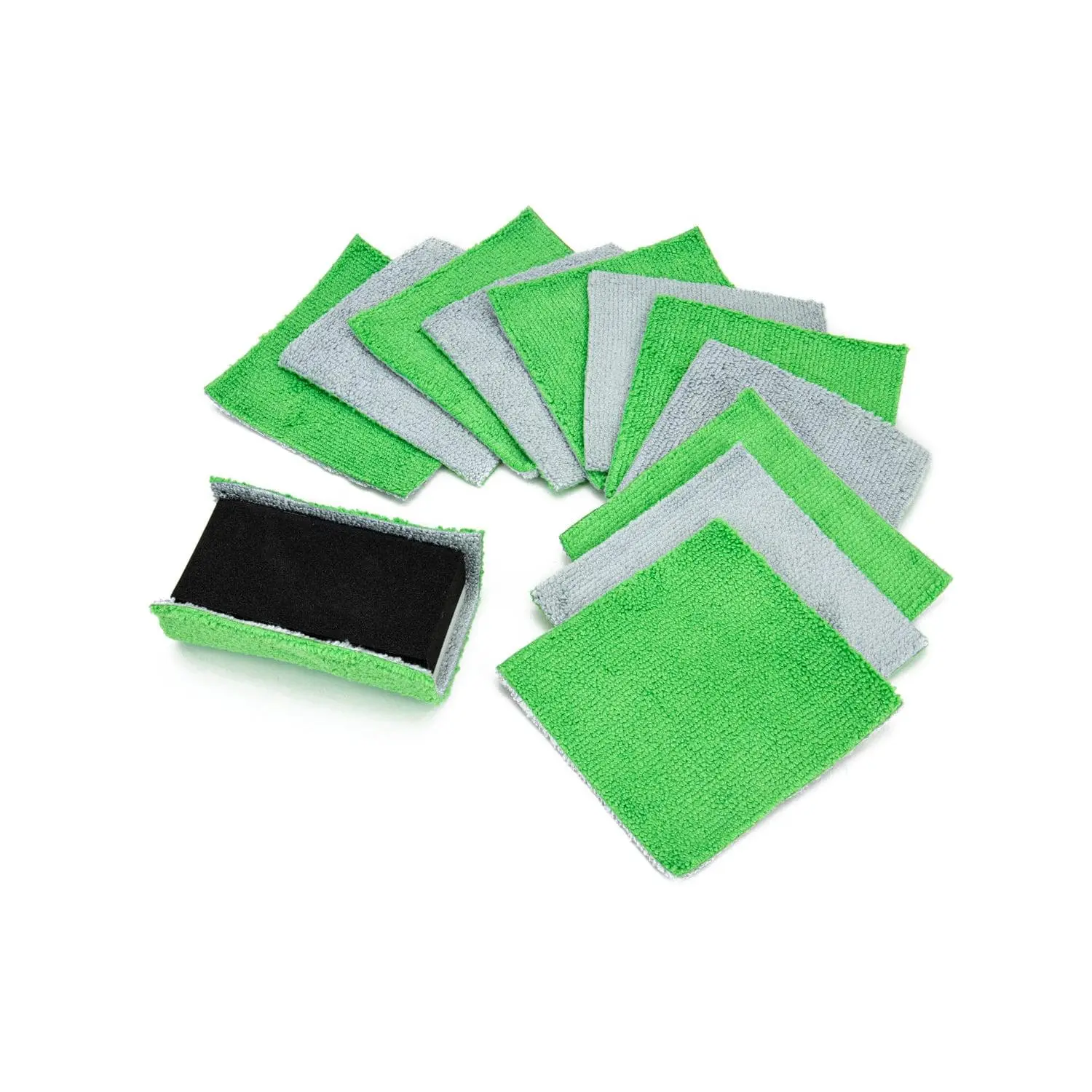 [Patented Saver Block & Refill] 12 Packs Dual-Sided Coating Applicator Foam Block with Side Velcro, Removable Refill Saver Sheets with Barrier Layer (3.5x2x1") - Home Care Cleaning Sponges Pad