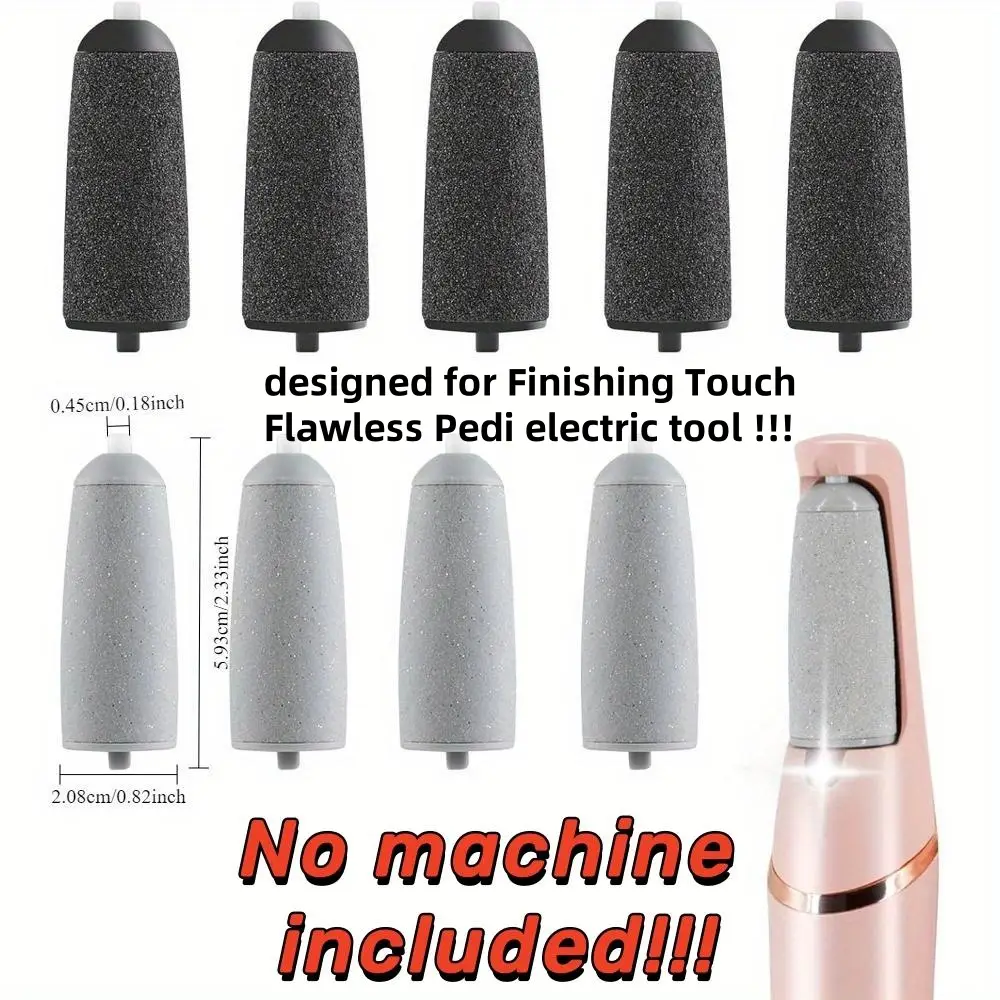 9pcs 2.34x0.82Inch Replacement Heads for Flawless Pedi, Eelectric Tool Foot File, Pedi Replacement Roller Head fit Finishing Touch Flawless Pedi Offic