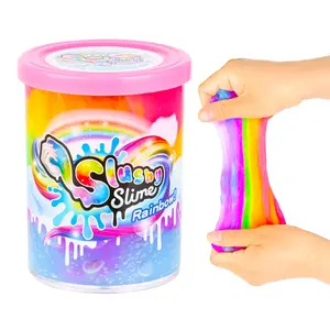 Rainbow Slime DIY Squeeze Toy Squishies with Mixed Colors, Sparkling Stretchy Non-Sticky Soft Slime Kit, Perfect for Christmas Birthdays Halloween Party Gifts