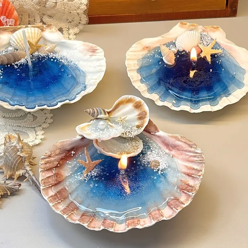 Ocean Shell Jelly Candle - Cotton-Wick Light for Home Decor, Room Centerpiece, Random Styles, Suitable for Weddings, Birthdays, Commemorative Gifts, 1Pc Shell Jelly Candle, Decoration
