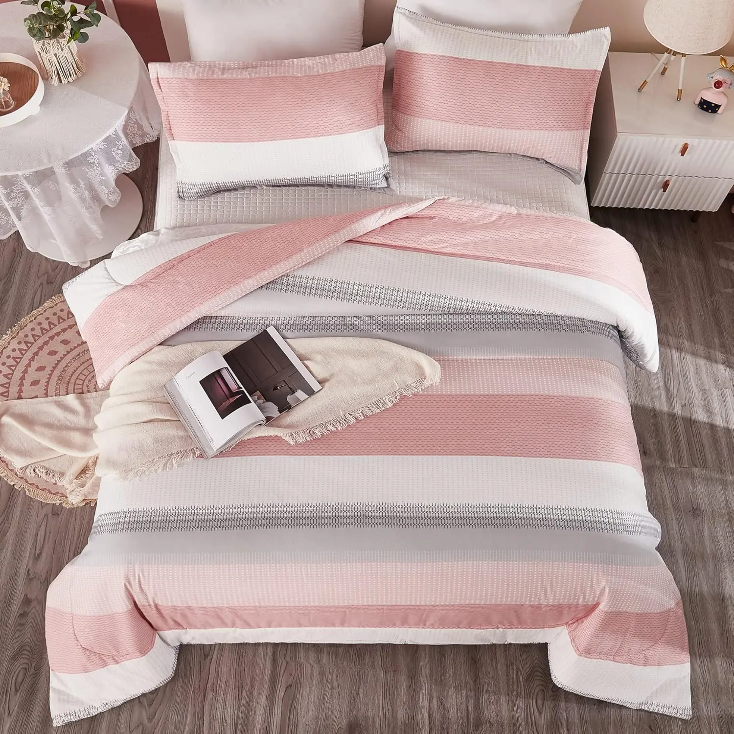 Pink Twin/Twin XL Comforter for - 2 Blush Twin Extra Size Lightweight Comforter, All Down Alternative Comforter