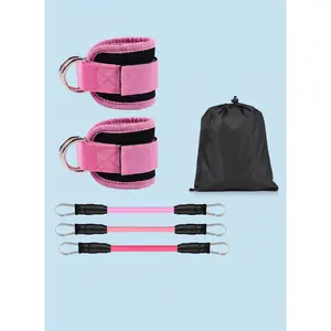 Ankle Strap Resistance Bands Set | 10–30LB Bands + Double D-Ring Cuffs | Glute Kickbacks, Leg Lifts & Cable Machine Training | Home & Gym NONE
