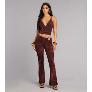 Sleek Moves Snake Print Flare Pants