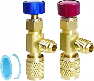 B BRAZIFY  Refrigerant Charging Valve R22/R410,Hvac Core Depressor Tool for R12 R22 1/4" Male and Female,R410 1/4" and 5/16" Female，hvac valve core removal tool core depressor tool hvac Portable High-Pressure Gas Premium Hose Adjustable Regulator Hose