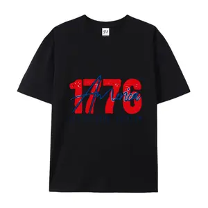 1776 America Freedom Graphic Cotton T-Shirt | Patriotic Gift for Him Her | Fashion Oversized Comfort Outfit | Best Gift for Family Friends Patriotic Celebrations