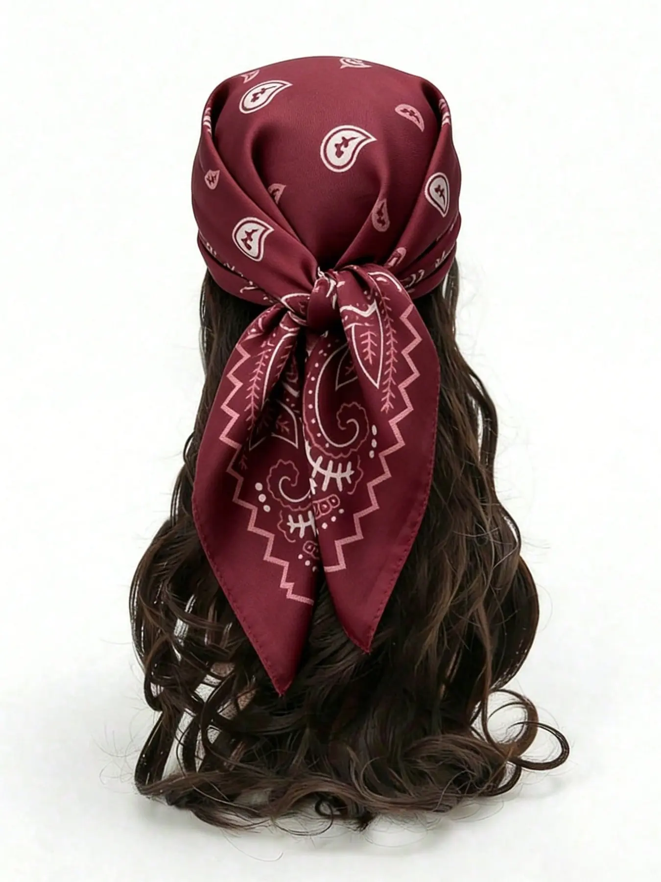 Luxury Square Scarf for Women, Paisley Hijab 65x65cm, Elegant Neckerchief, Soft Faux Silk, Casual All-Season Accessory