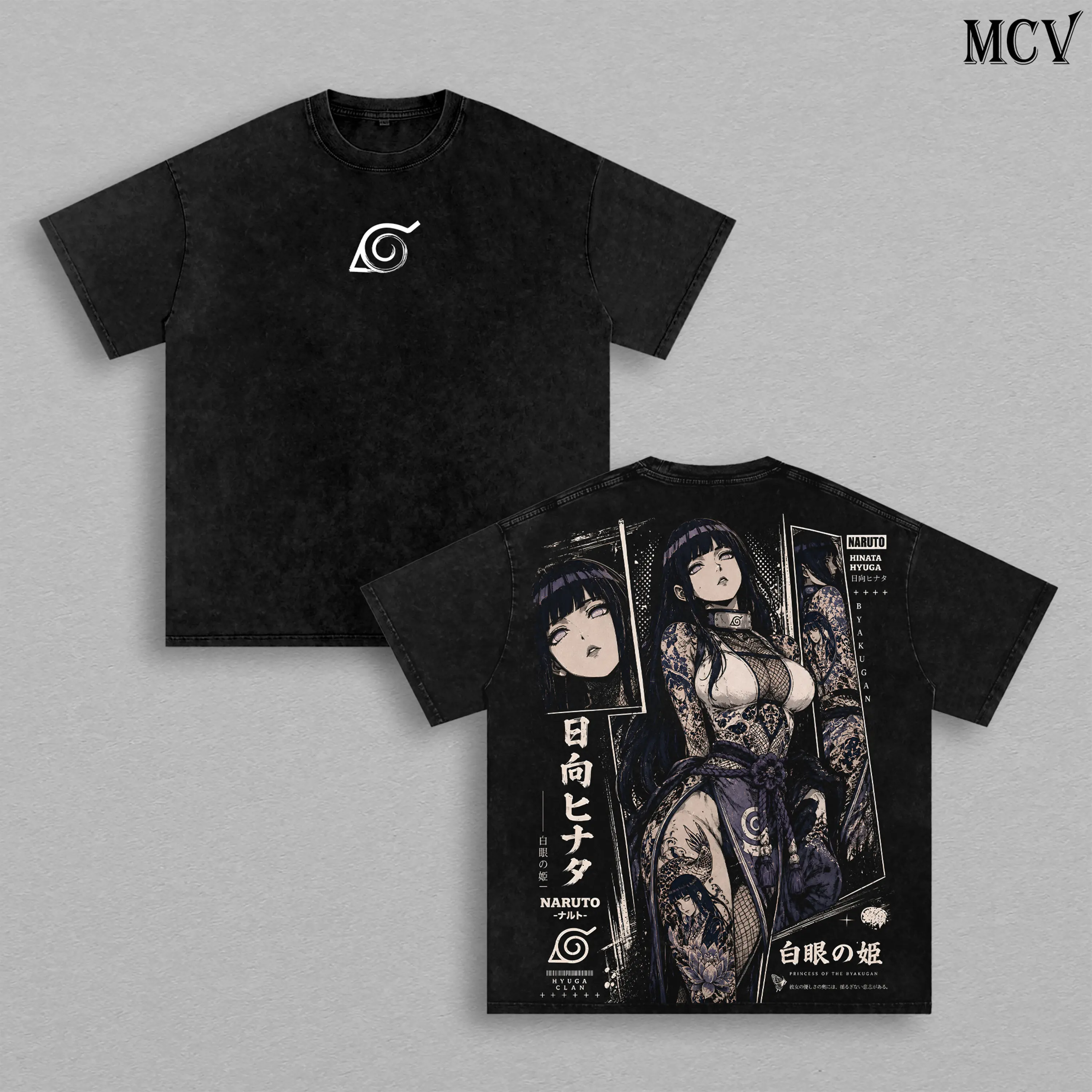 Hinata Hyuga Naruto Tee - Hinata Hyuga Vintage Washed T-Shirt |   Byakugan Princess |   Hyuga Clan Anime Manga Graphic Tee |   Heavy Cotton Unisex Oversized Streetwear Top