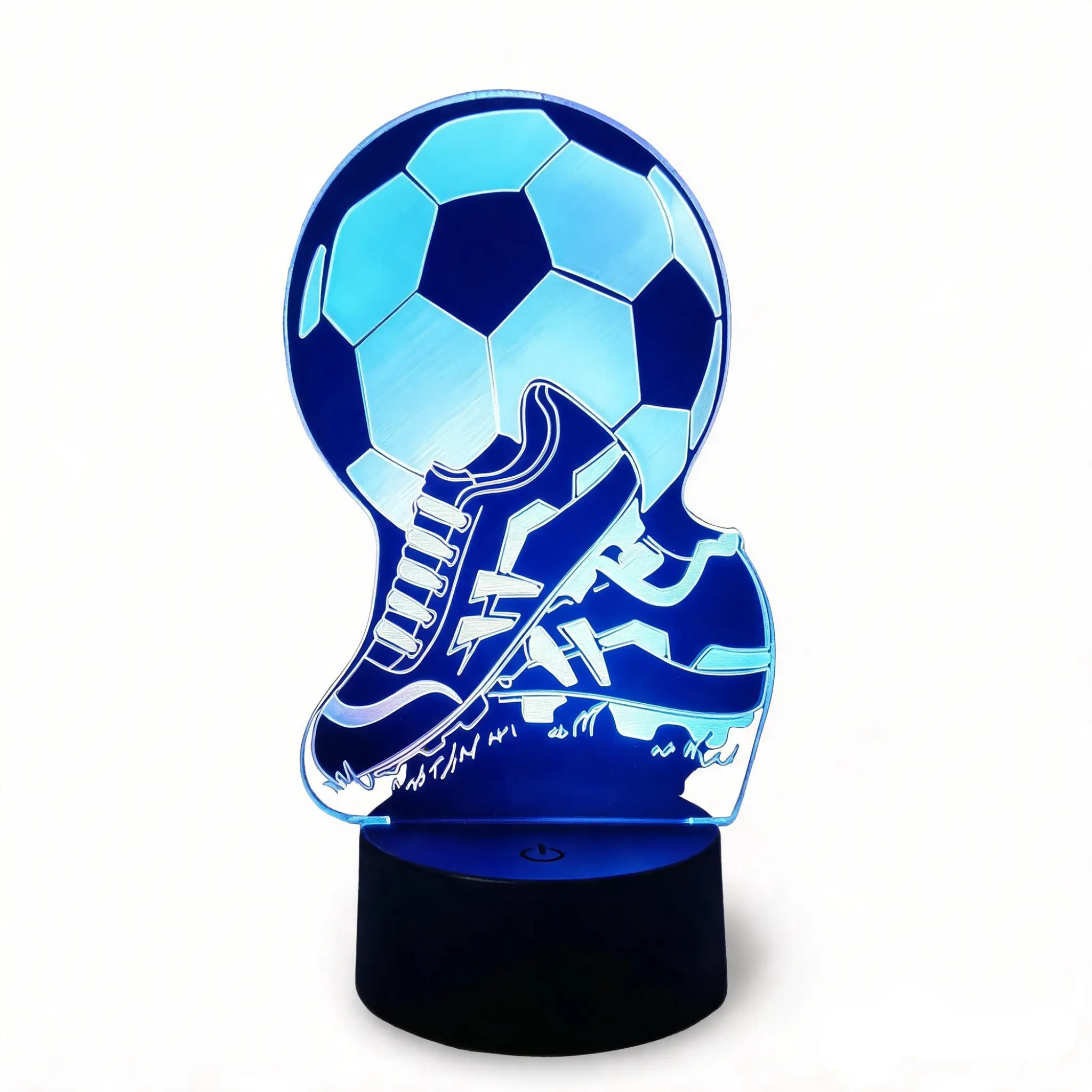 3D Illusion USB-Powered Acrylic Desk Ornament, Football Fan Collectible Gift, Home Decor for Desktop & Bedroom Table