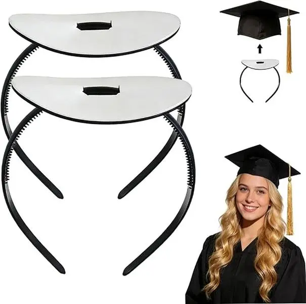 Student Graduation Cap Headband - Anti-Slip Secure Hair Accessories for Women, Holds Grad Cap Firmly Without Disturbing Hairstyles