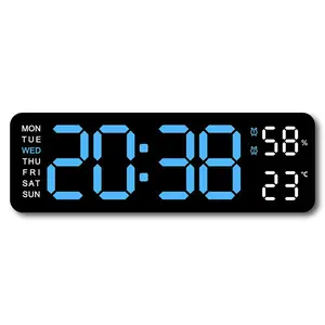 LED Digital Dual Alarm Clock for Bedroom, Multi-function Digital Wall Clock Decor with 10'' Large Display, Digital Desk Clock with Week/Temperature/Humidity/Countdown/Adjustable Dimmer/Snooze - 12/24H, Decorative Wall Clock, Christmas Lights Gifts for Mom