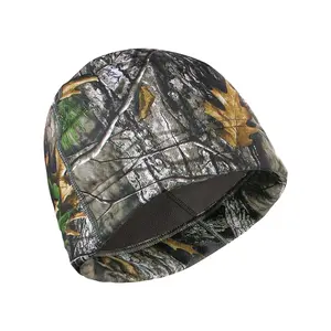 LOOGU Camo Fashion Beanie Hat for Hunting, Winter Skull Cap, Men’s Cuffed Beanie with Fleece brown