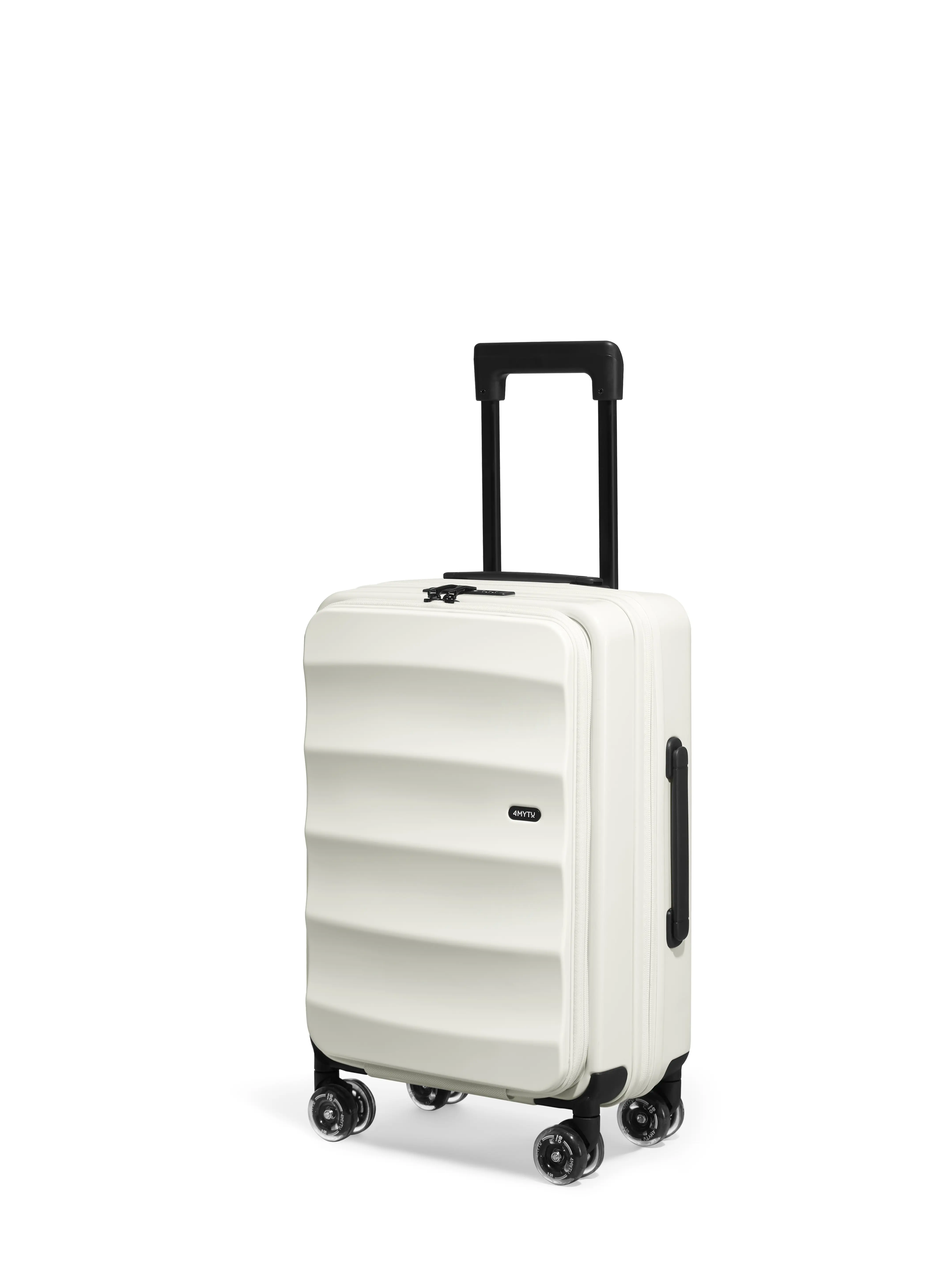Glossy White Polycarbonate Carry-On Luggage - Modern Shine Drop-Resistant Lightweight Hardshell Suitcase with Spinner Wheels, TSA Lock, Airline-Approved Travel Luggage Bags