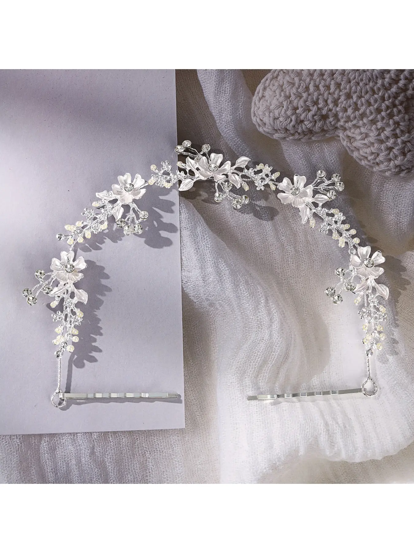 Cross-border Fashion Alloy Floral Headband Hand-inlaid Diamond Flower Soft Headband Beautiful Bride Wedding Photography Hair Accessories Sparkle Flower Crown Headband