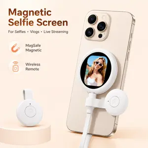 Magnetic Wireless Selfie Monitor for iPhone, Vlog Screen for Back Camera, 4K 60fps Phone Selfie Monitor, Focus Adjustable Vlogging Screen for TikTok YouTube Instagram Content Creation