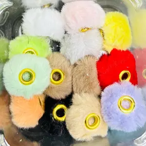 Pen Beads for Crafting - Multicolor Plush with Gold Rings for DIY Projects and Pen Accessories