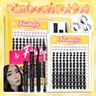 Fowendia California Sunset Wanna Be Freya Manga Lashes Cluster C D Curl DIY Lash Extension Kit and Lash Clusters 8-18mm with Bond Seal and Remover - Ultra-Thin Transparent Bands, Lash Magic Anime False Lash Extension Kit dealsforyoudays