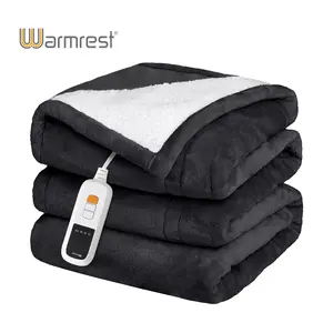 The Valentine's Day Gift TikTok Shop Black FridayWarmrest Electric Blanket, Reversible Flannel and Lambswool Blanket, 6 Levels of Heating and 4H Auto Off, Overheat Protection, Machine Washable