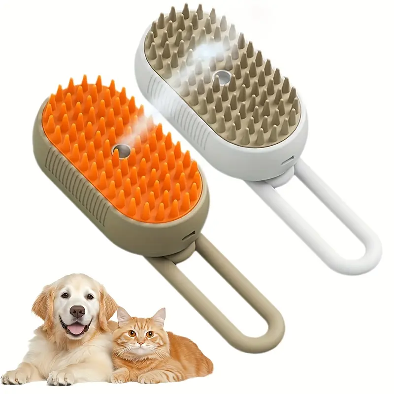 3 in 1 Pet Steam Brush Pet Steamy Mist Steam Pet Brush for Pet Hair 3-IN-1 Steamy Cat Brush Grooming Comb for Dogs Steam Brush for Cats Remove Flying Fur Steam Advanced Pet Steam Hair Removal Comb