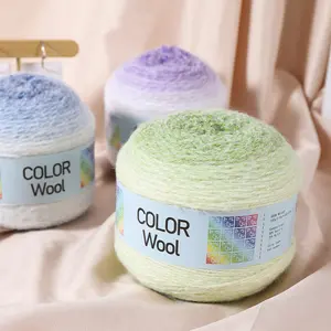 1PC Long Gradient Plush Yarn Blanket Scarf Wrap Shawl Bouquet 7-Star Design Variegated Yarn