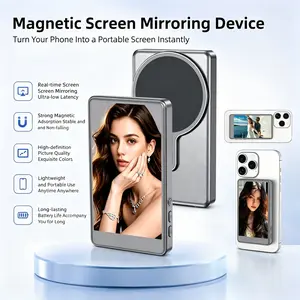 Magnetic Phone Selfie Monitor Screen, Wireless Back Camera Selfie Monitor,Compatible with iPhone and Android,Rear-Facing Camera for Live Streaming, Selfies, and Vlogs,Lightweight and compact