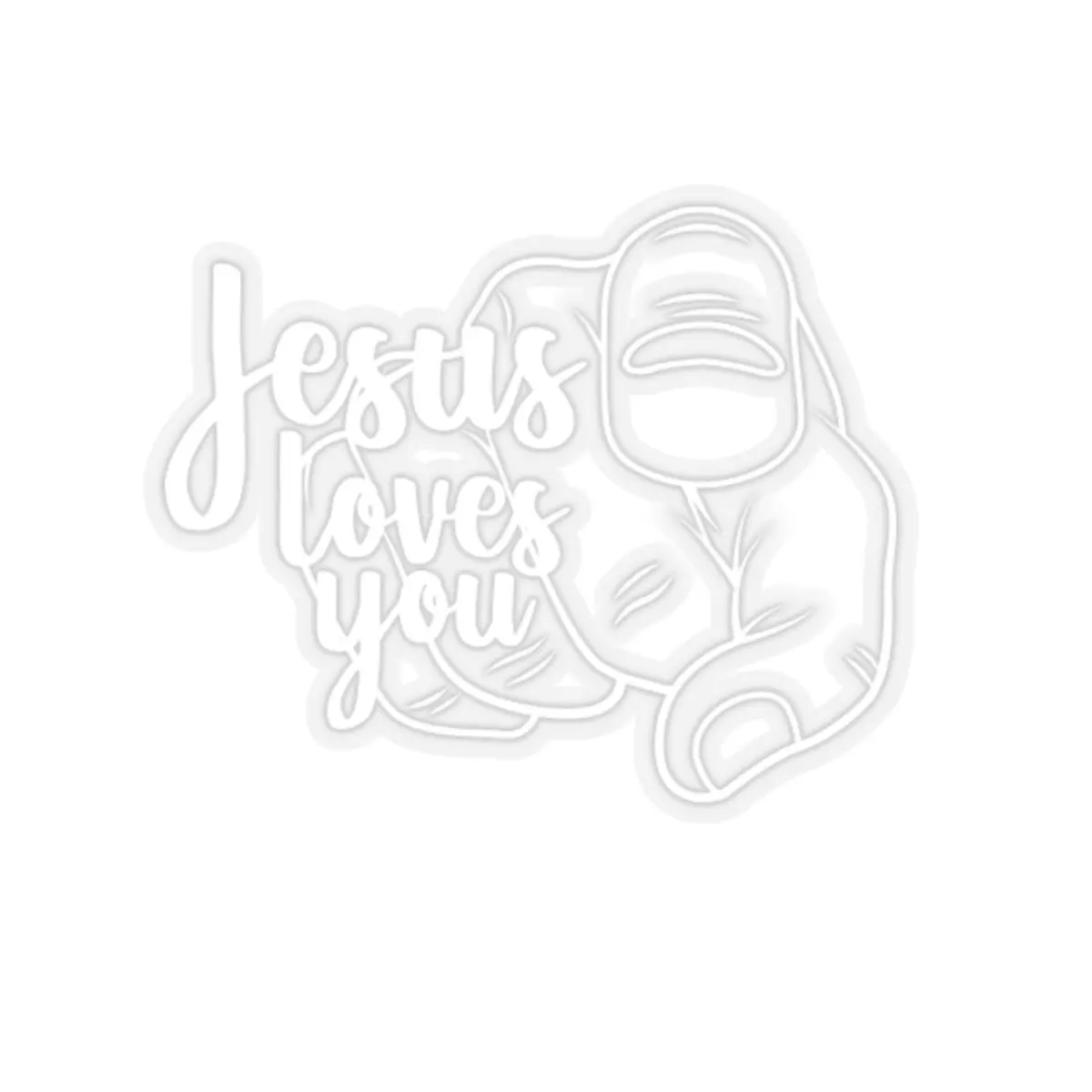 JLY Kiss-Cut Sticker White Glossy Smooth Decorative Decor