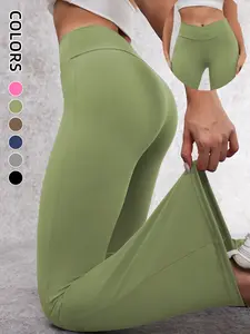 Women's High Waist Elastic Sports Tight Pants, Cross-Waist Bell Design for Yoga and Fitness, Comfortable Daily Activity Wear, Yoga Workout Pants, Sports Stretchy Leggings