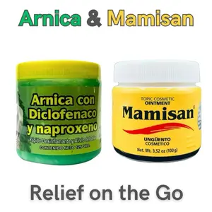 Combo Pack Arnica pomada muscular + Mamisan 125g - Arnica Massage Balm – 100g | Soothing Full-Body Care pomada de árnica con diclofenaco y naproxeno Oil