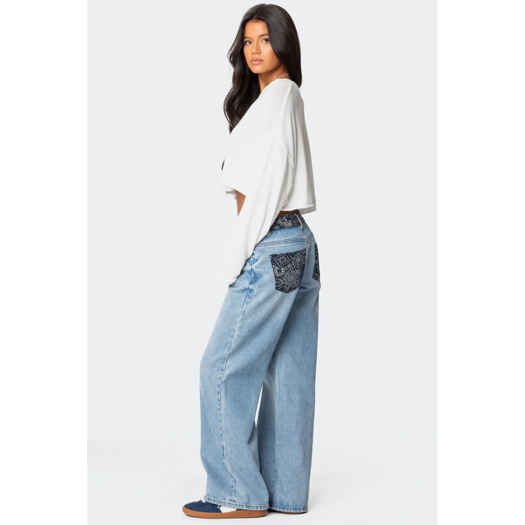 Bandana Bliss Low Rise Baggy Jeans