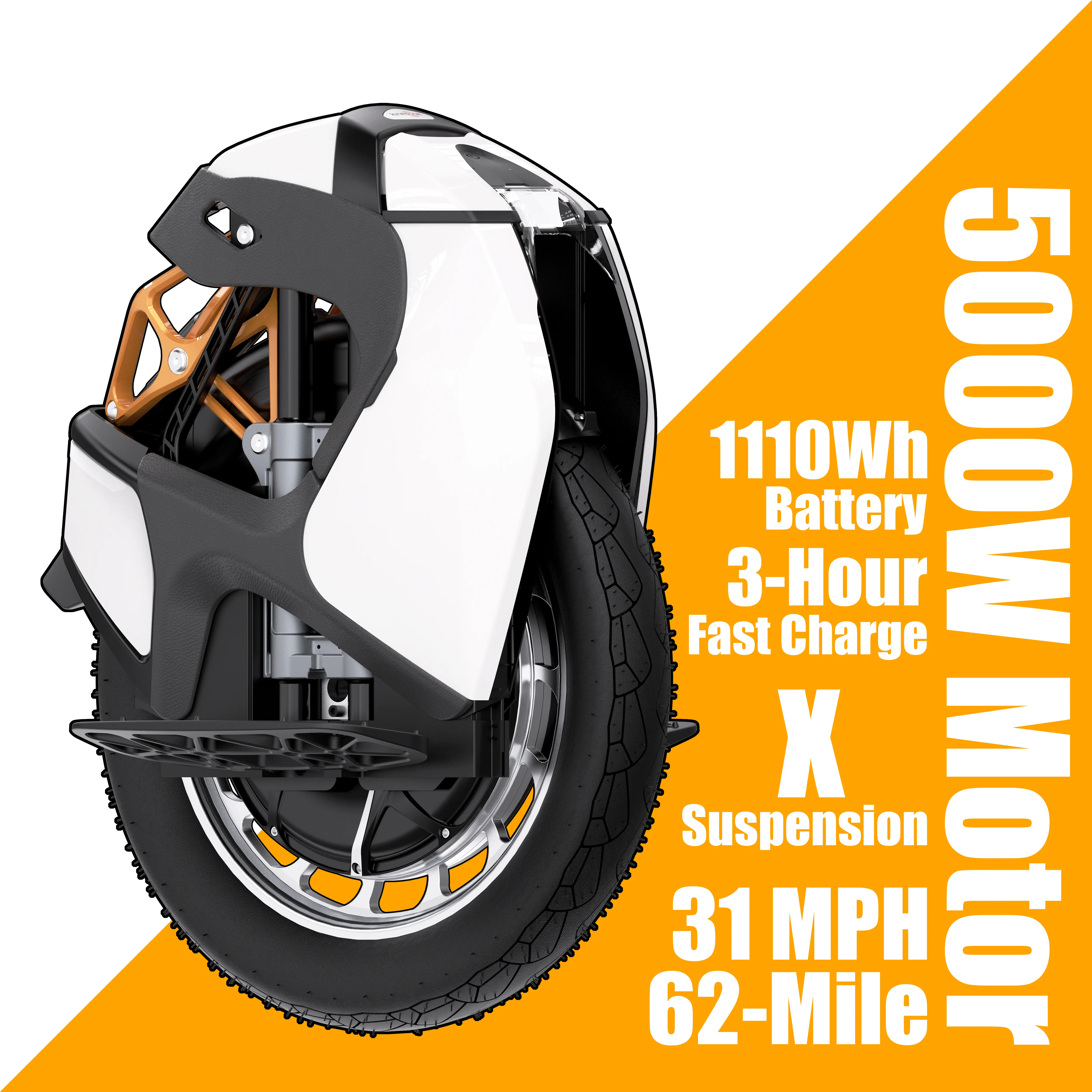 KingSong S18 Pro+ E-Unicycle, Urban Pocket Rocket, Self-Balancing Unicycle Hoverboard for Professiona (1110Wh Battery, 5000W Peak Motor and 31 MPH for 62-Mile Range)