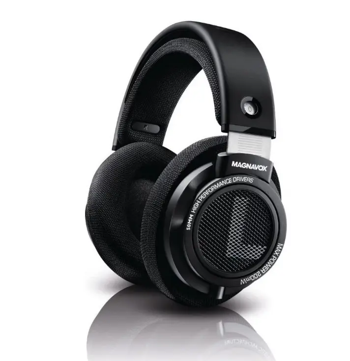 Magnavox HiFi Precision Wired Over-Ear Headphones with Mic, High Performance Drivers, Black - Audio Electronic Accessory