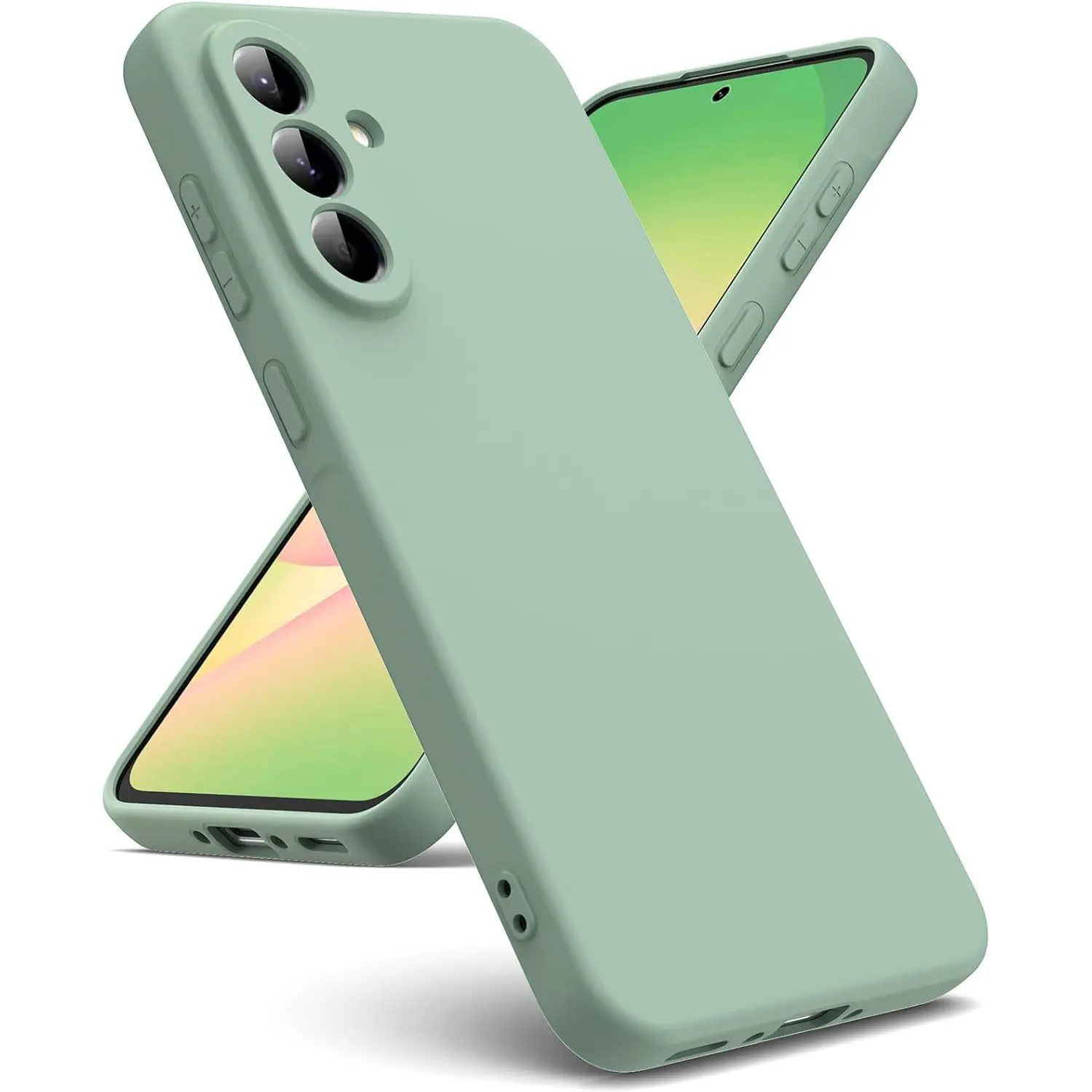 For Samsung Galaxy A16, A26, A36, A56, A15, A25, A35, A55, A05, A05S, 5G, [Liquid Silicone Shell] [Microfibre Interior] Soft Rubber Shell Shockproof Protective Bumper Shell For Samsung A06 Cover Casing