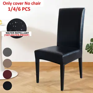 Waterproof PU Dining Chair Covers Set, Durable & Easy-To-Clean, Modern Indoor Furniture Protection, Available in 1/4/6 Pieces