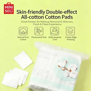 MINISO Pure Cotton Makeup Remover Pads - Lint-Free, Gentle for Sensitive Skin, Multi-use for Skincare & Makeup Removal Summer Vibes