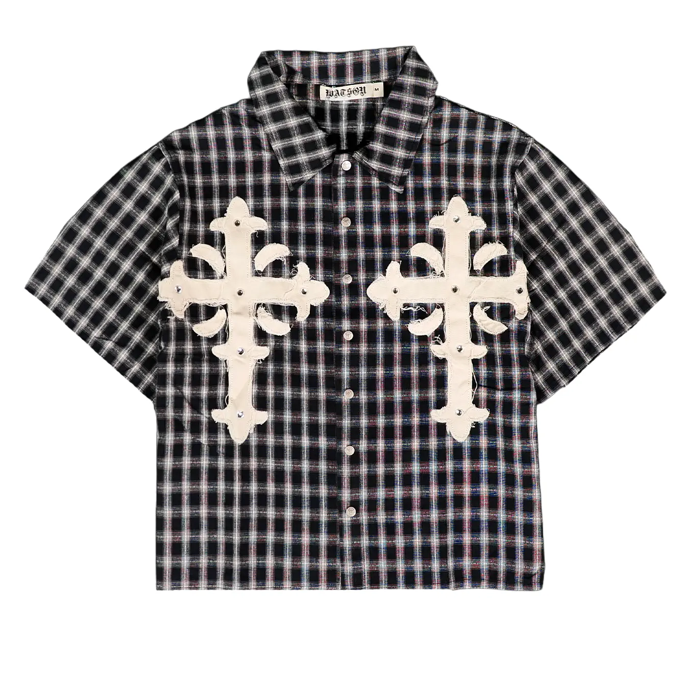 WATSON HAVE FAITH BLACK SHORT SLEEVE FLANNEL SHIRT