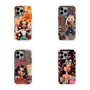 Y2K B-B-bratz Doll Art Phone Case,Retro Aesthetic Protective Cover,PBT+TPU Dual - Layer Drop - Resistant Case for iPhone 16/15/14/13/12/11/17 ProMax Plus for Samsung phones,an excellent gift for friend or fans.
