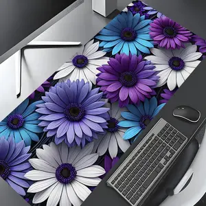 Floral Pattern Mouse Pad, Rectangle Gaming Mouse Pad, Non-slip Rubber Pad, Desktop Decoration Protective Pad for Home, Office, Laptop, Desktop Computer, Desktop Accessory, Desk Accessories, Non Slip Mousepad