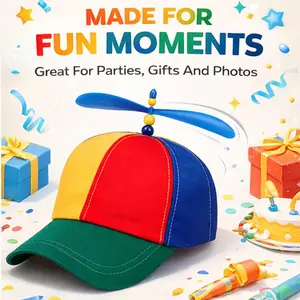 Multicolor Propeller Windmill Hat, Fun Crazy Baseball Cap, Adjustable Fit, Party Photo Game Interaction Performance Gift, Funny Hat, Funny Comedy Hat