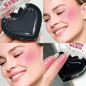 HERORANGE Temperature-Sensitive Cream Blush Makeup - Japanese and Korean Style, Dewy Finish, Moisturizing and Hydrating for Autumn and Winter, Heart-Shaped Blush, Naturally Brightening, Sheer and Dewy, Suitable for All Skin Tones, Perfect Holiday Gift.