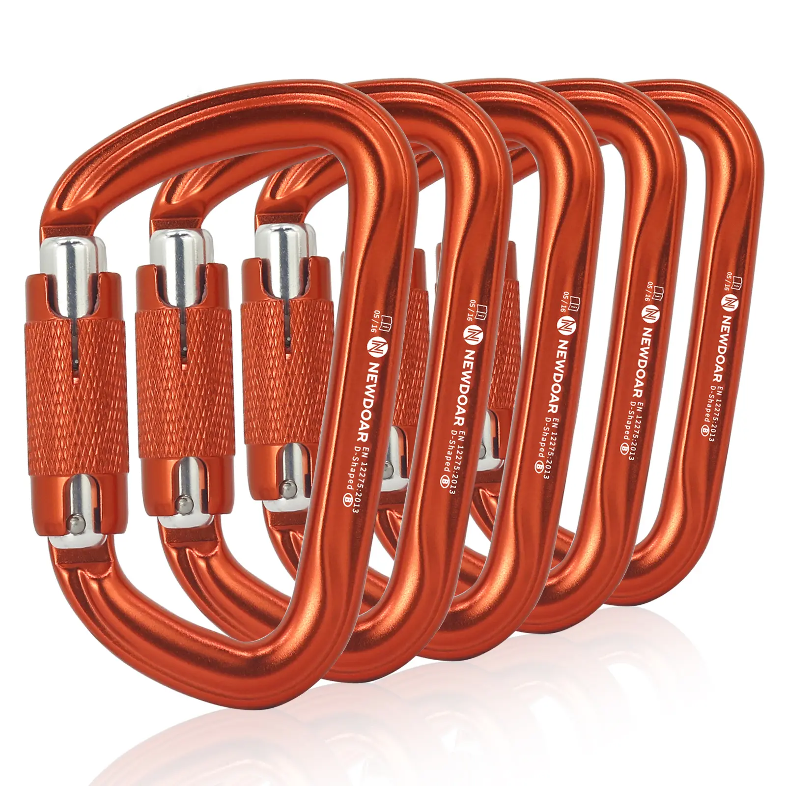 NEWDOAR 28KN Auto-Locking D-Shaped Carabiner, UIAA & CE Certified 7075 Aviation Aluminum with 1-Hand Grip for Rappelling, Rescue & Mountaineering, Father's Day, 28Kn Strength, Aluminum Alloy, One-Hand Grip