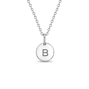 Small Monogram Circle Toddler/Kids/Girls Necklace - Sterling Silver