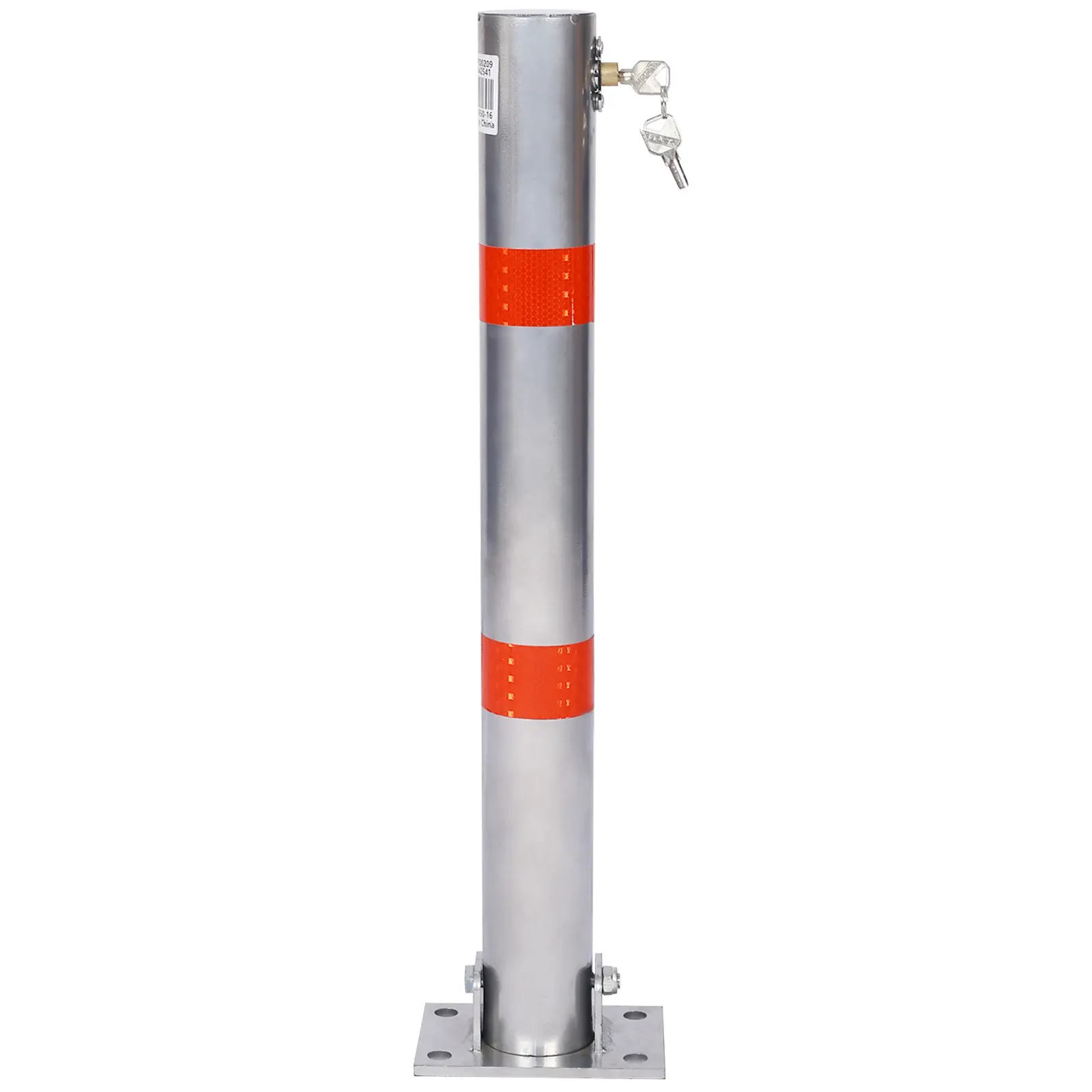 Lockable Round Q235 Steel Parking Bollard - Powder Coated Metal, 27.6" Height, 3" Pipe Diameter, Sealed Bottom Design, Durable Outdoor Work Safety Equipment, Easy Anchor Bolt Install, for Parking Lot (Tools & Hardware, Hand Tools), 3 Inches