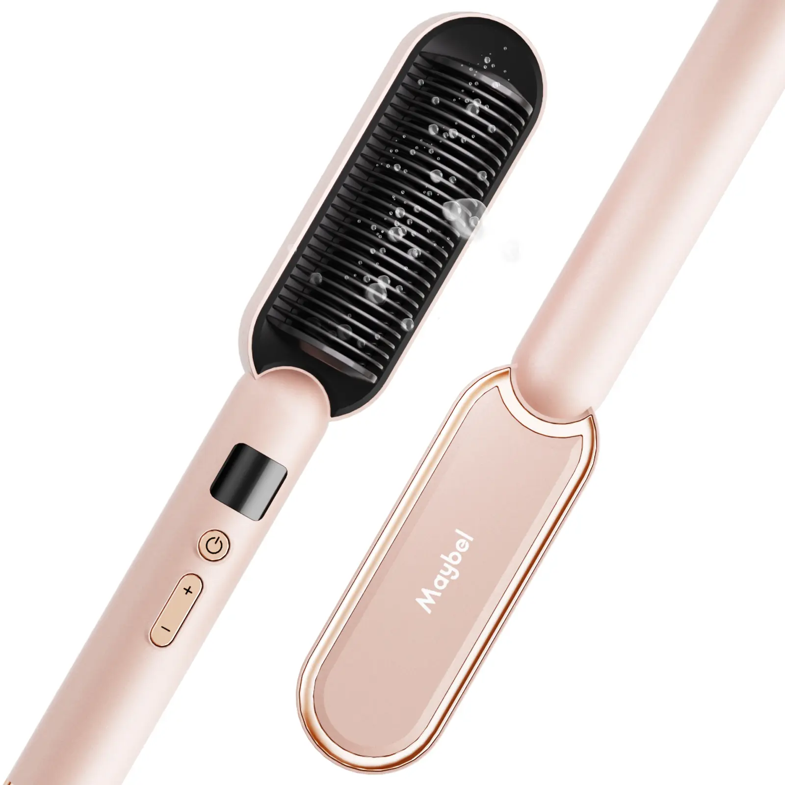 Maibel Women's Ring Hair Straightener Brush - Professional Hair Tool with Integrated Comb, Fast Heating, Anti-Scald Design, 3-Speed Adjustable Precision Temperature Control, Dual Voltage, Smooth Salon-Ready Results, Travel-Ready Compact Design, Hair Tools