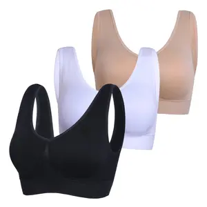 A Set of Three Seamless Single-Layer Bras Designed to Prevent Wardrobe Malfunctions During Sports. Breathable And Skin-Friendly, Suitable for Running, Yoga, And Everyday Wear. A Must-Have for Comfortable Outfits! Available in Sizes M-XXL.
