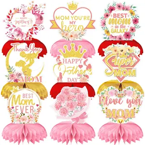9PCS Mothers Day Party Honeycomb Centerpieces table Decorations  Mothers Day Party Decorations Best Mom Party Decorations Flower Design