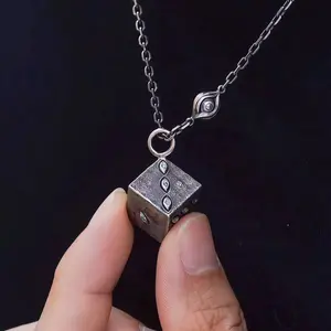 Jujutsu Kaisen Prison Realm Necklace, Gojo Satoru Cube Pendant, Cool Anime Jewelry, Perfect Birthday/Graduation/Christmas Gift for Fans, Stylish Stainless Steel Cosplay Accessory. daily wear party gift elegant religious boyfriend chain son
