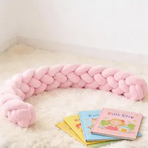 2M Braided Nursery Cushion – Soft & Cozy Four-Strand Knot Pillow for Baby Room Decored Cushion for Baby Room – 2M Knotted Pillow Decor