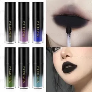 6pcs/set Dark Matte Lipstick, Lip Lacquer, Cream Texture, Green, Purple, Suitable for Gothic Style, Non-stick Cup, Easy To Color, Create A Variety of Looks