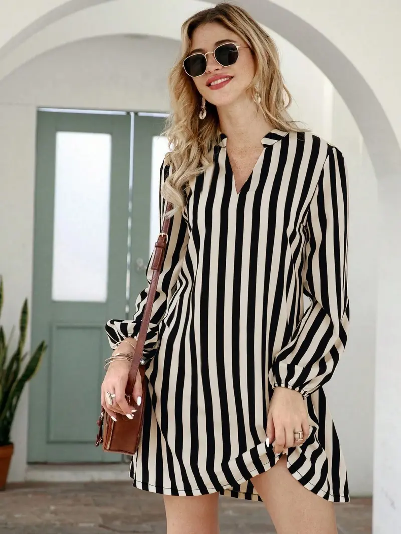 dress white and black striped yes to the dress - TikTok Shop